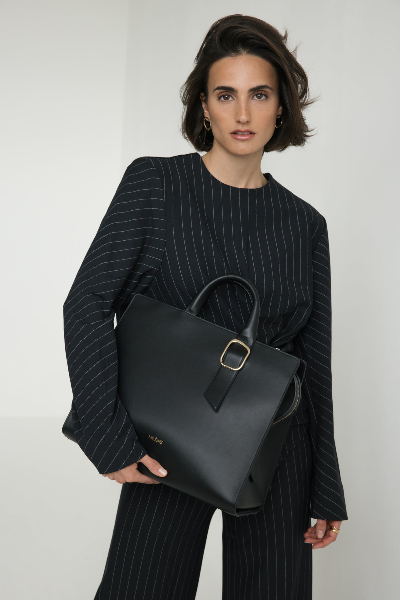 Business Tasche aus schwarzem Leder